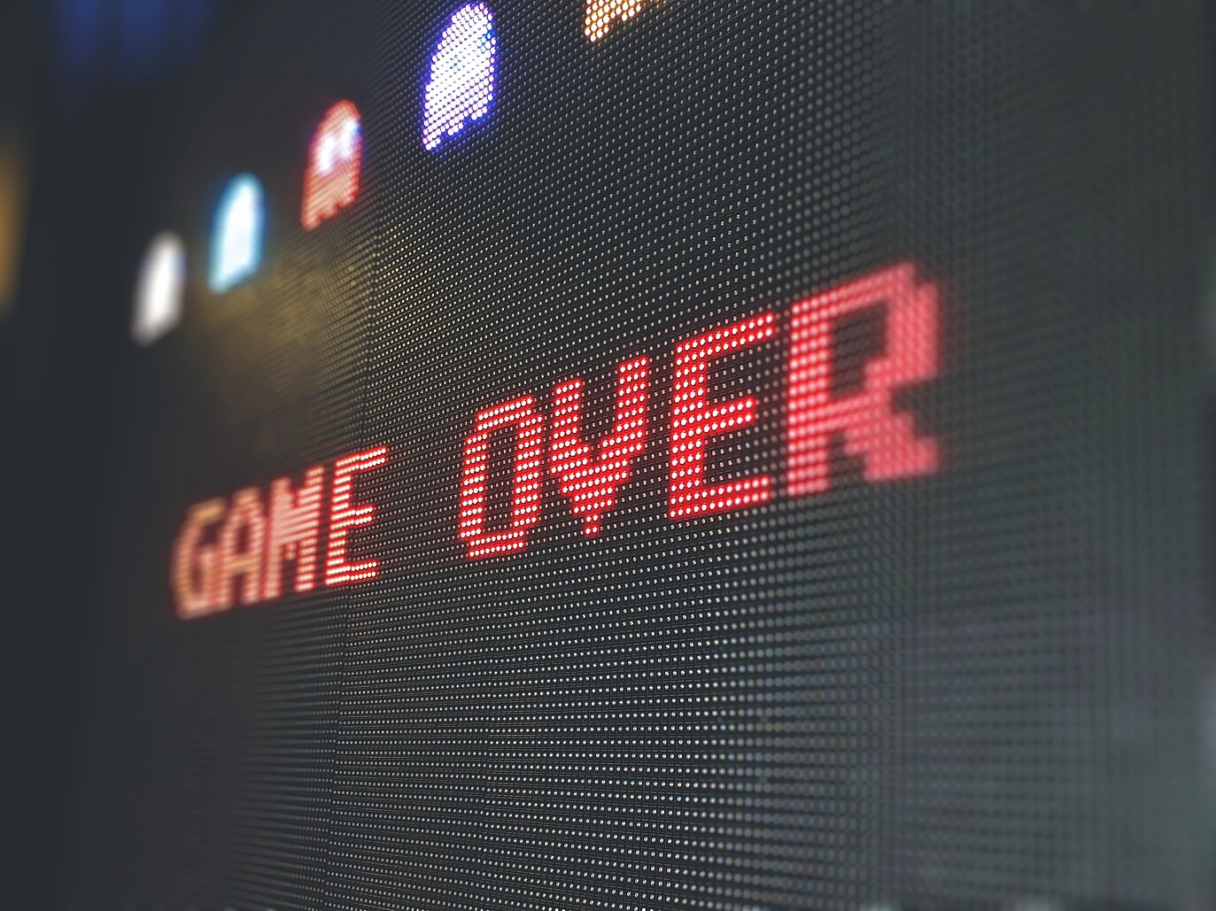 A picture shows a sign that says game over