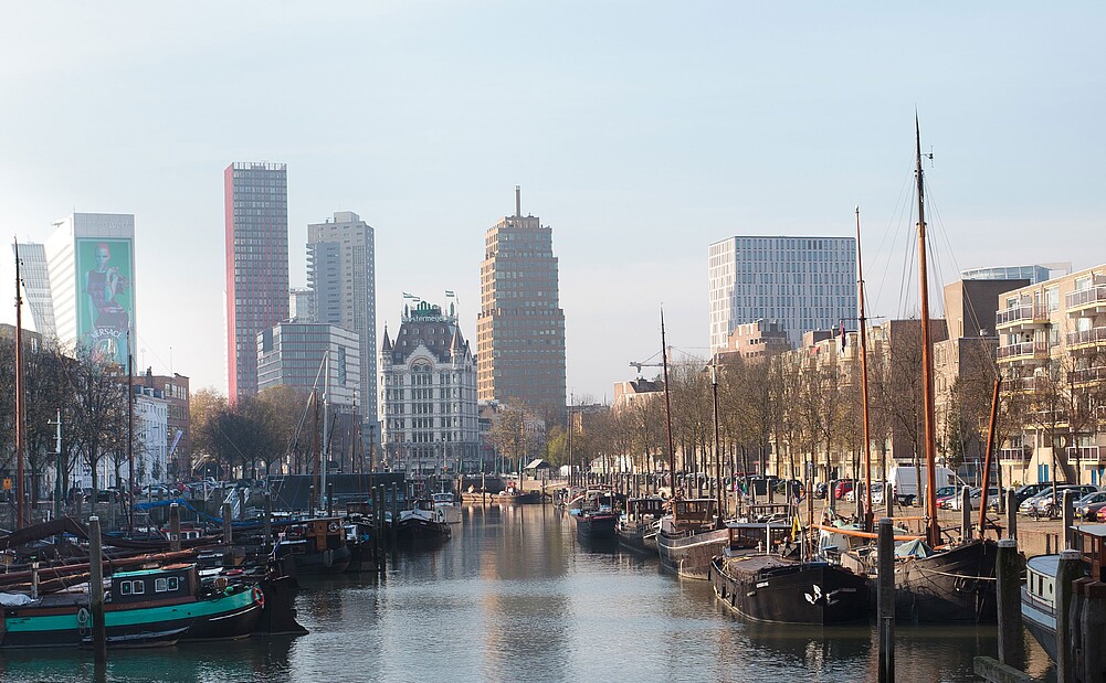 Canal in Rotterdam city