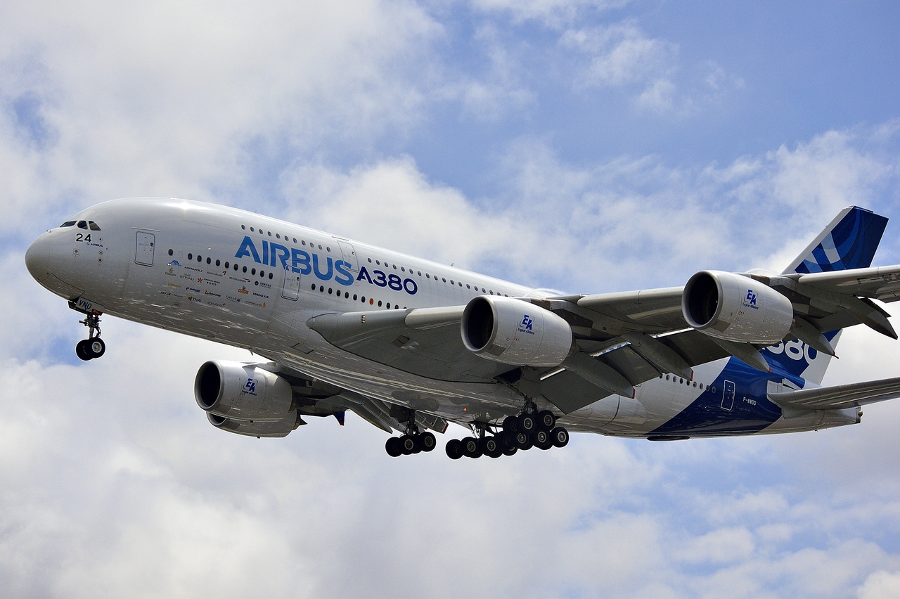 Airbus A380 in the air