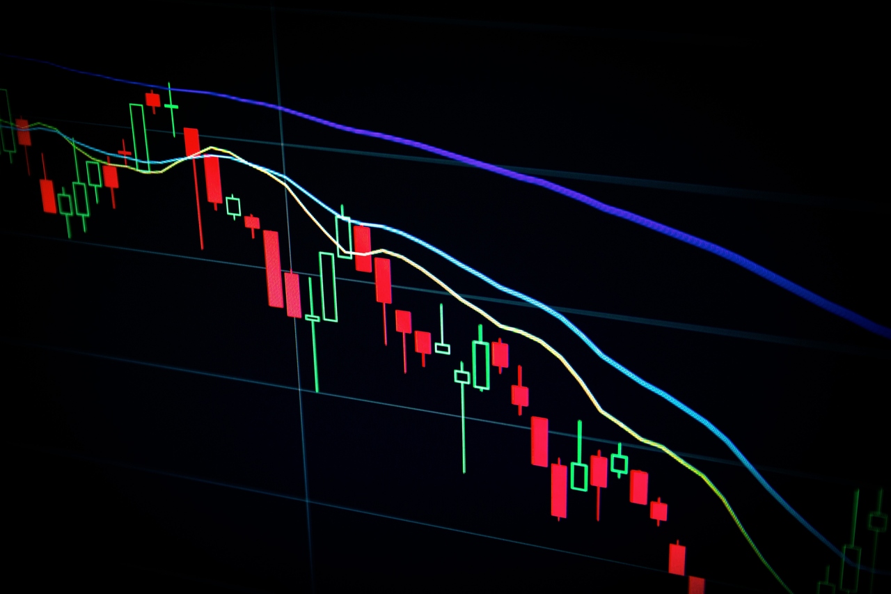 Stock candles moving up and down