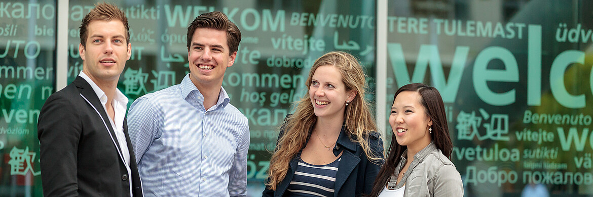 CEMS students on campus Woudestein
