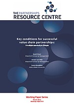 Key conditions for successful value chain partnerships cover