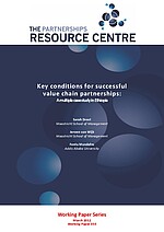 Key conditions for successful value chain partnerships cover