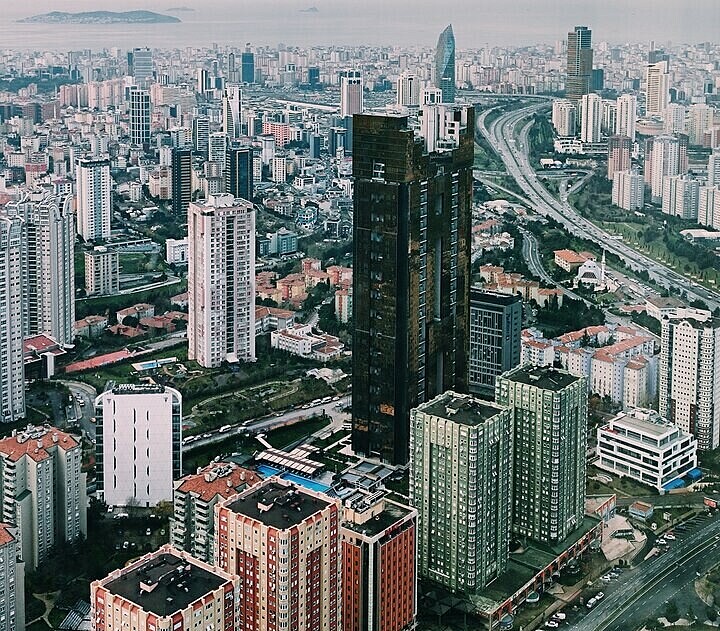 Skyline featuring modern Chinese skyscrapers, showcasing architectural prowess and urban development.