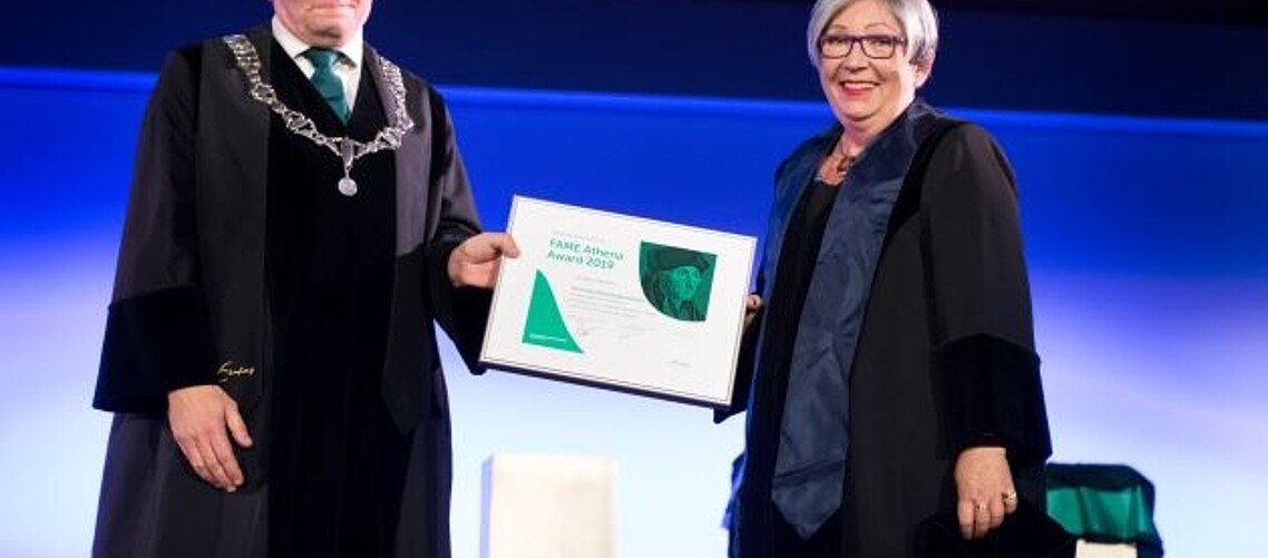 Prof. Dianne Bevelander receives 2019 FAME Athena Award
