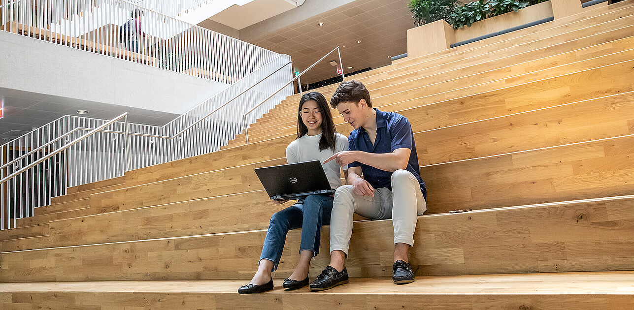 Students on stairs