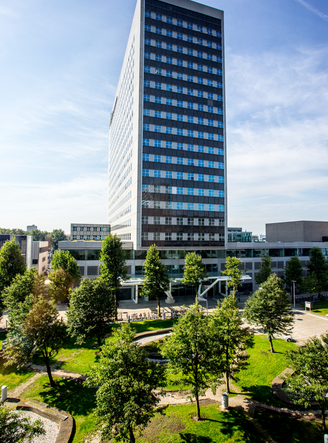 Building on campus during summer