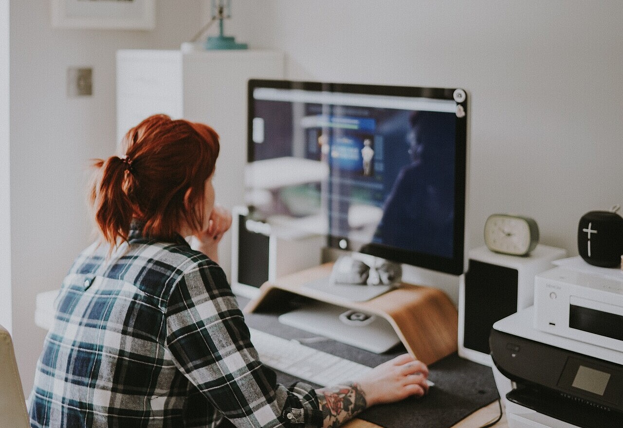 a woman working