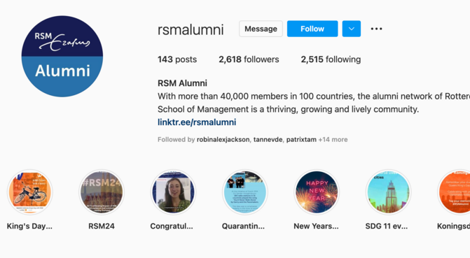 Instagram Alumni page