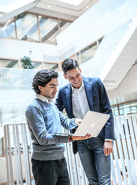 Students in Polak building on EUR campus