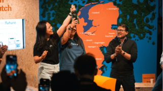 Micky Chen and her sister Linky celebrate the launch of HerFuture