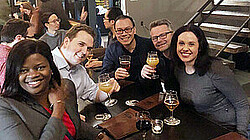 Canada alumni chapter having new year's drinks in Ottowa, 2020