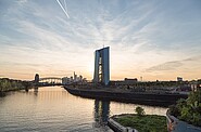 Photo shows Frankfurt riverside skyline