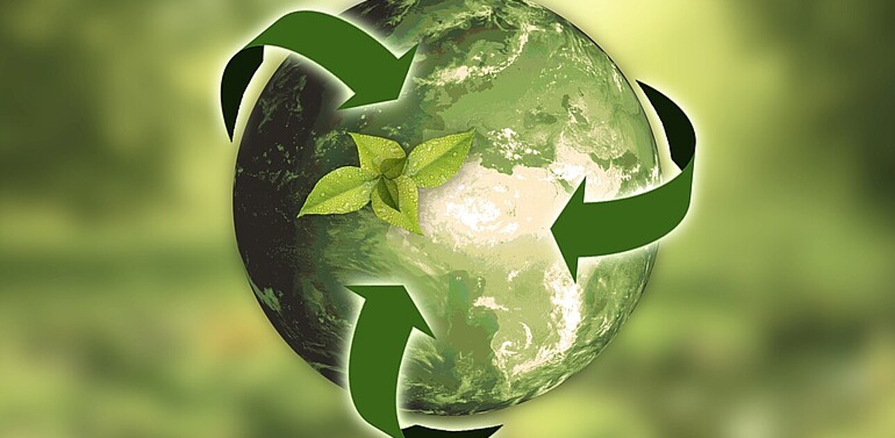 Icon representing green recycling.