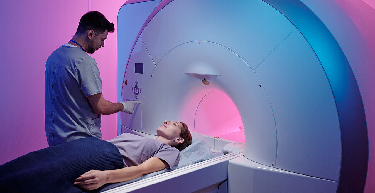 Image showing a man in the MRI scanner
