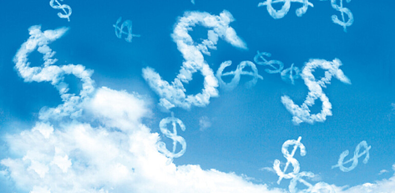 cloud shaped as money