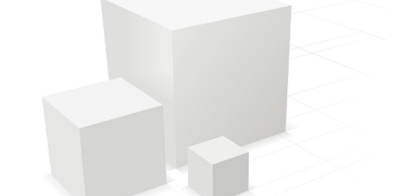 white squares of different sizes