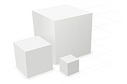 white squares of different sizes