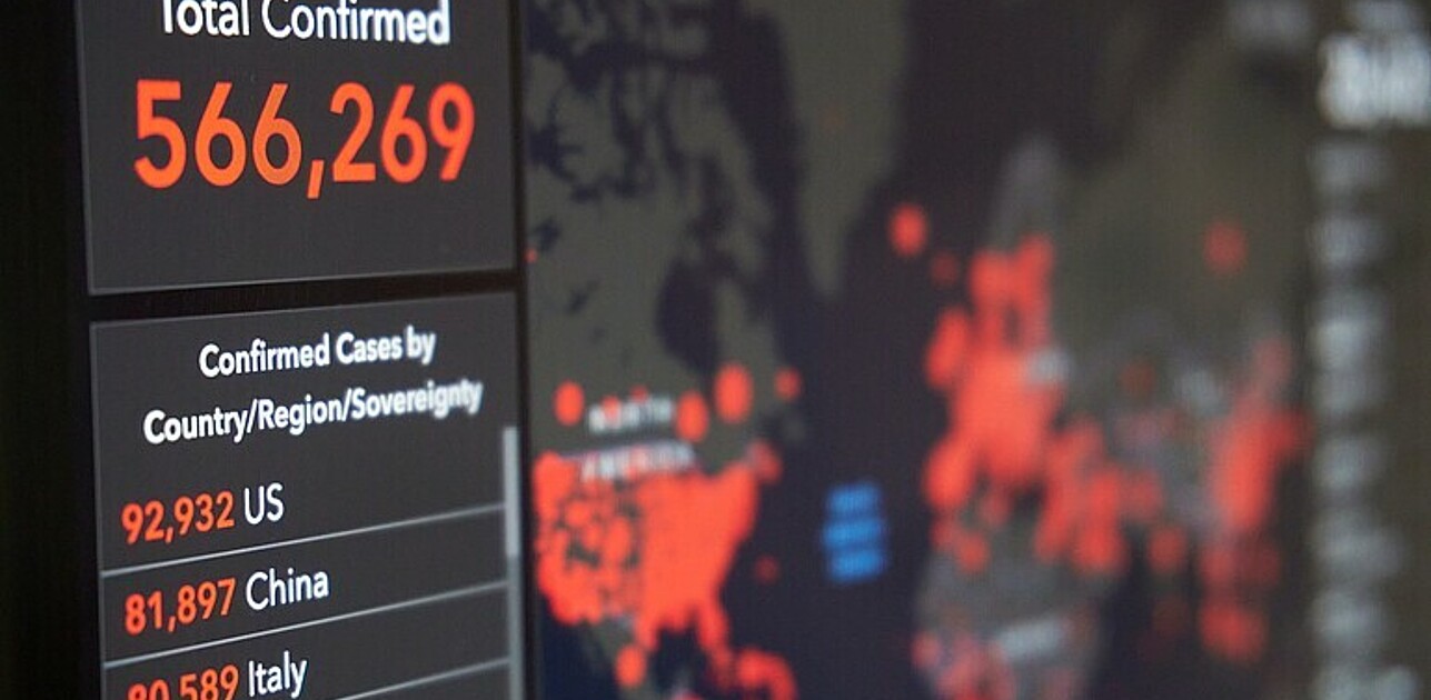 Corona confirmed cases statistic across different countries displayed.