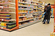 People shopping in a grocery store