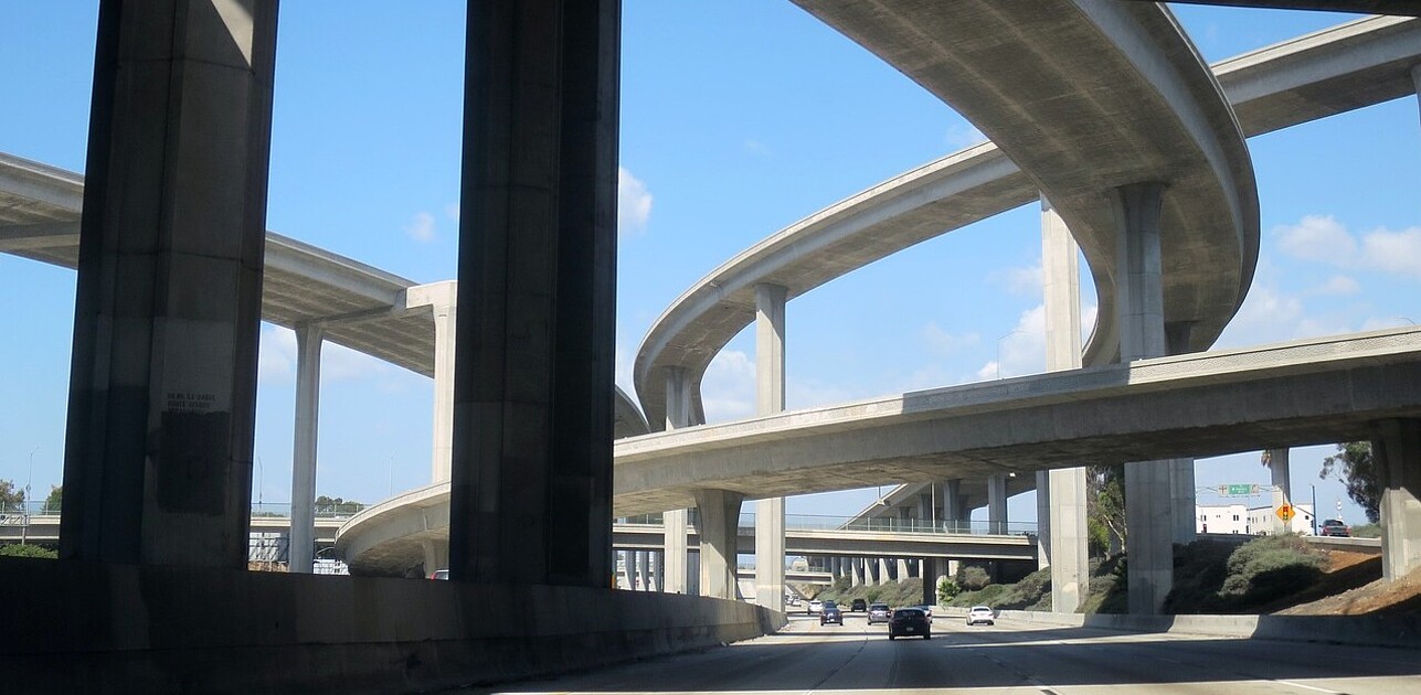 Different highways merging together