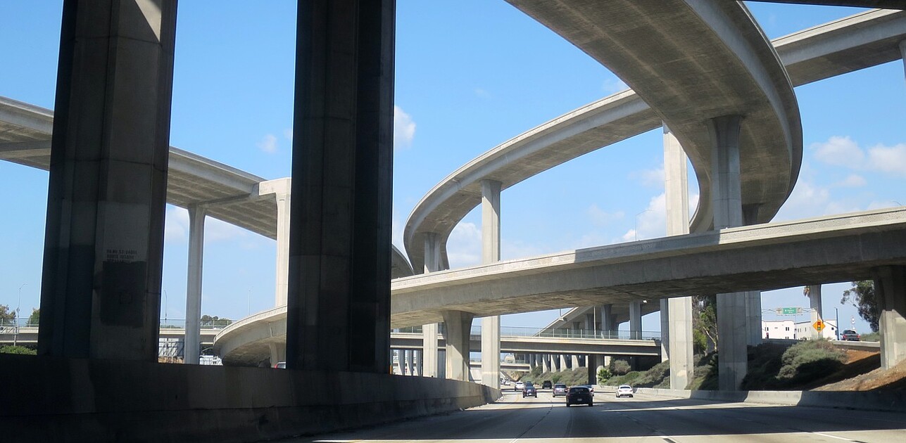 Different highways merging together