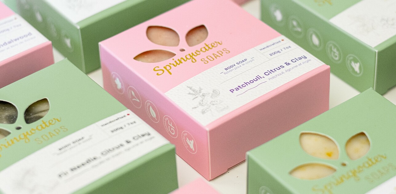 High-quality, visually striking packaging designs for body soap bars, highlighting elegance and sophistication.