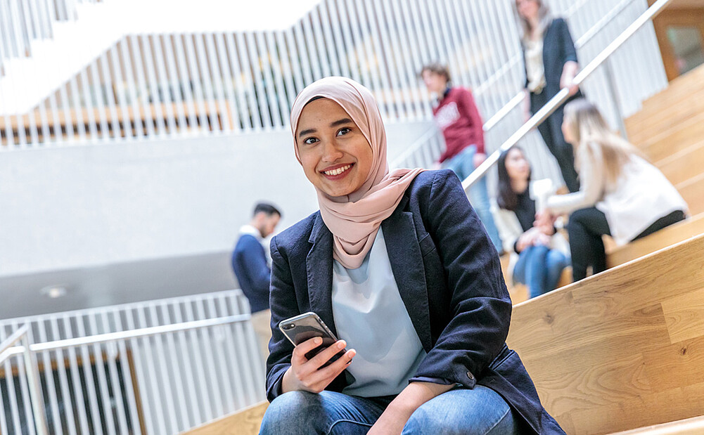 Student on campus