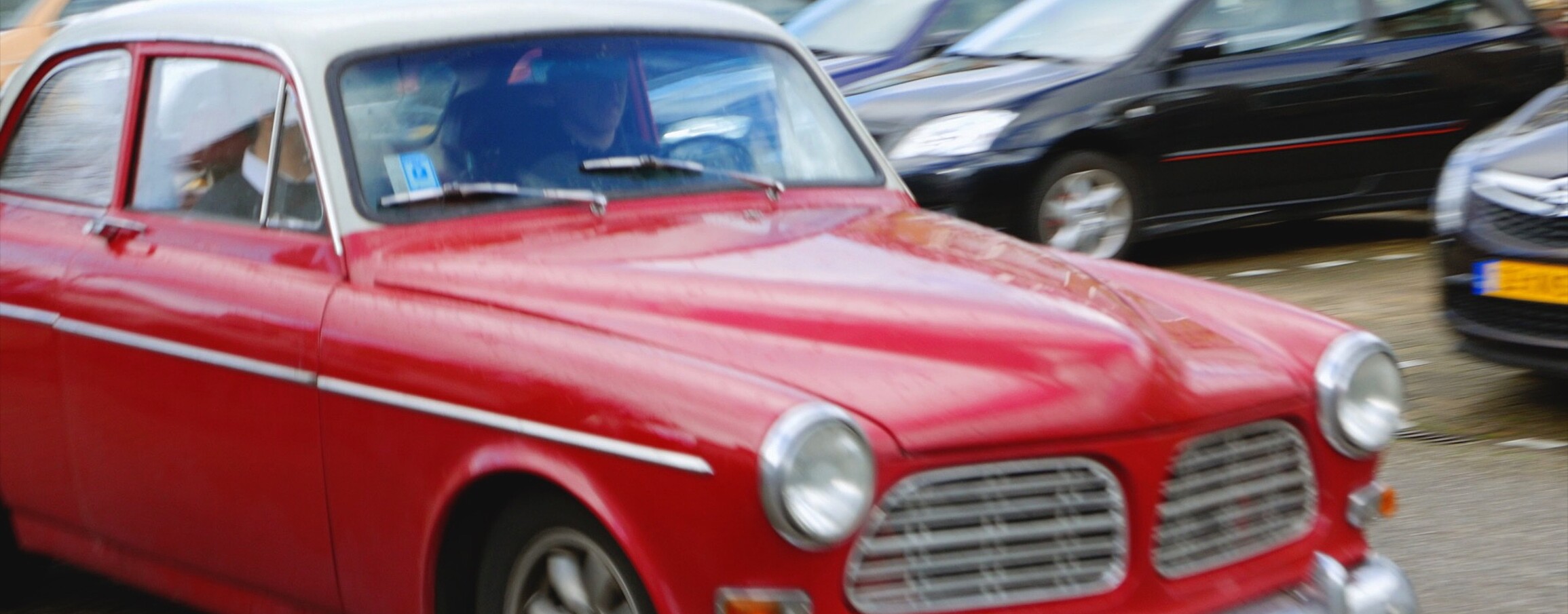 Blurry photo of a vintage car