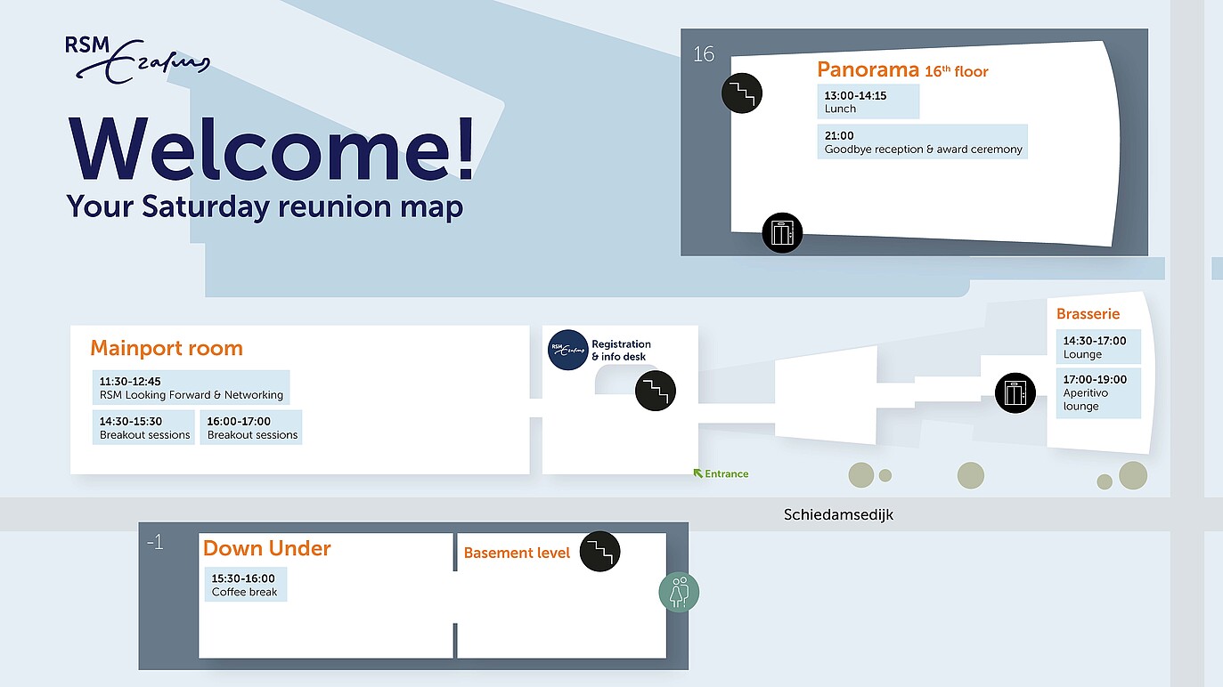 A map of the location, ask for support at the event if you need assistance navigating