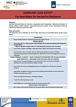 Summary Side Event on Partnerships for Inclusive Business cover