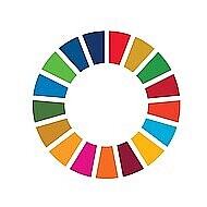 Hummingbird on the left side of the image, with a vibrant Sustainable Development Goals (SDG) wheel displayed on the right.