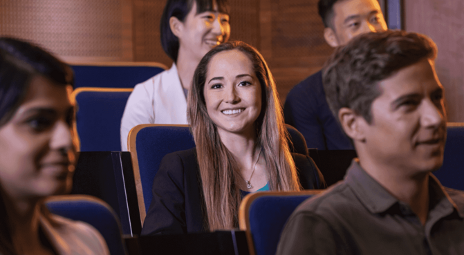 students focusing in class