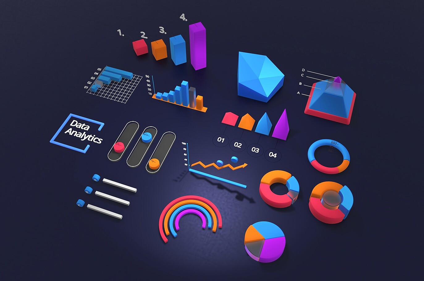 An image shows elements of analytical dashboard