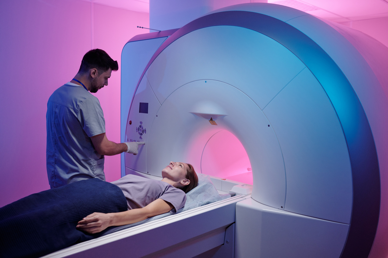 Image showing a man in the MRI scanner