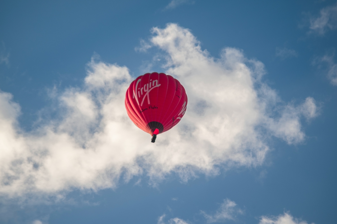 Virgin branded Air Balloon in the sky